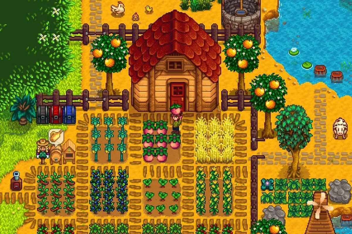 обработка урожая на ферме в Stardew Valley
