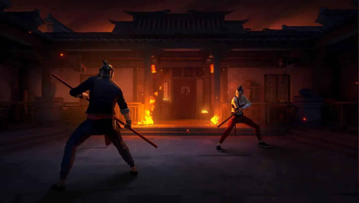 бой на палках в Sifu