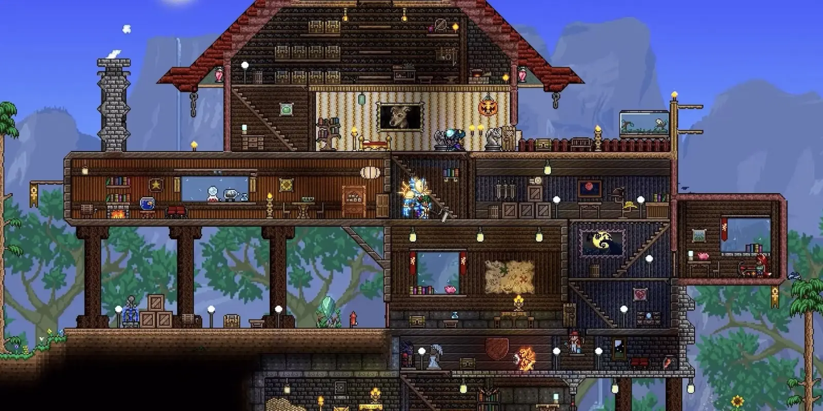 обустройство внутреннего пространства в Terraria