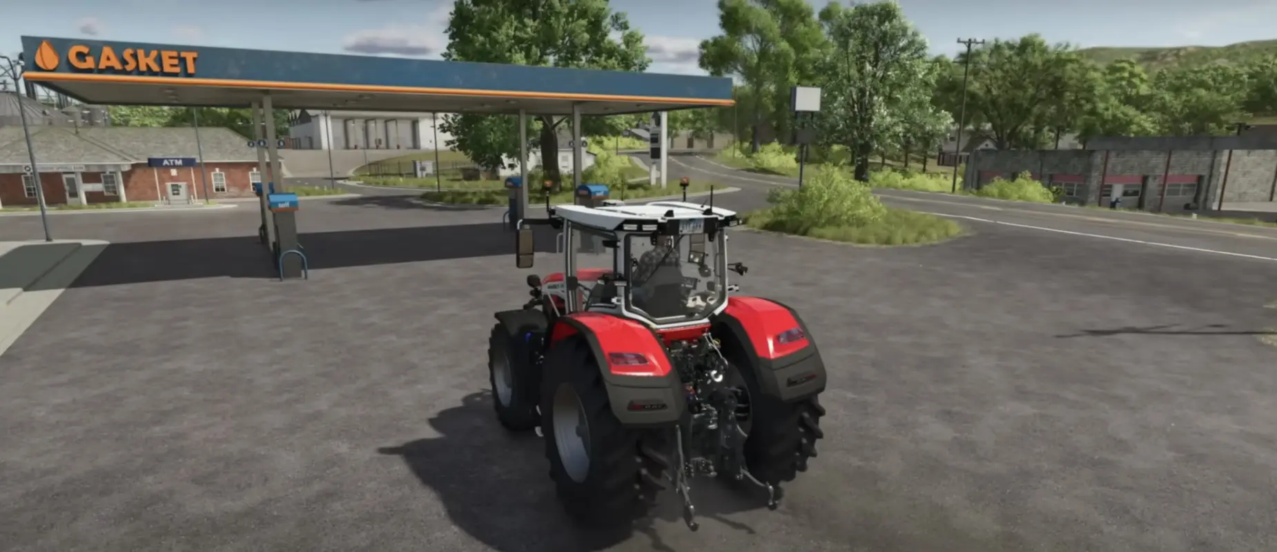 трактор едет на заправку в Farming Simulator 25