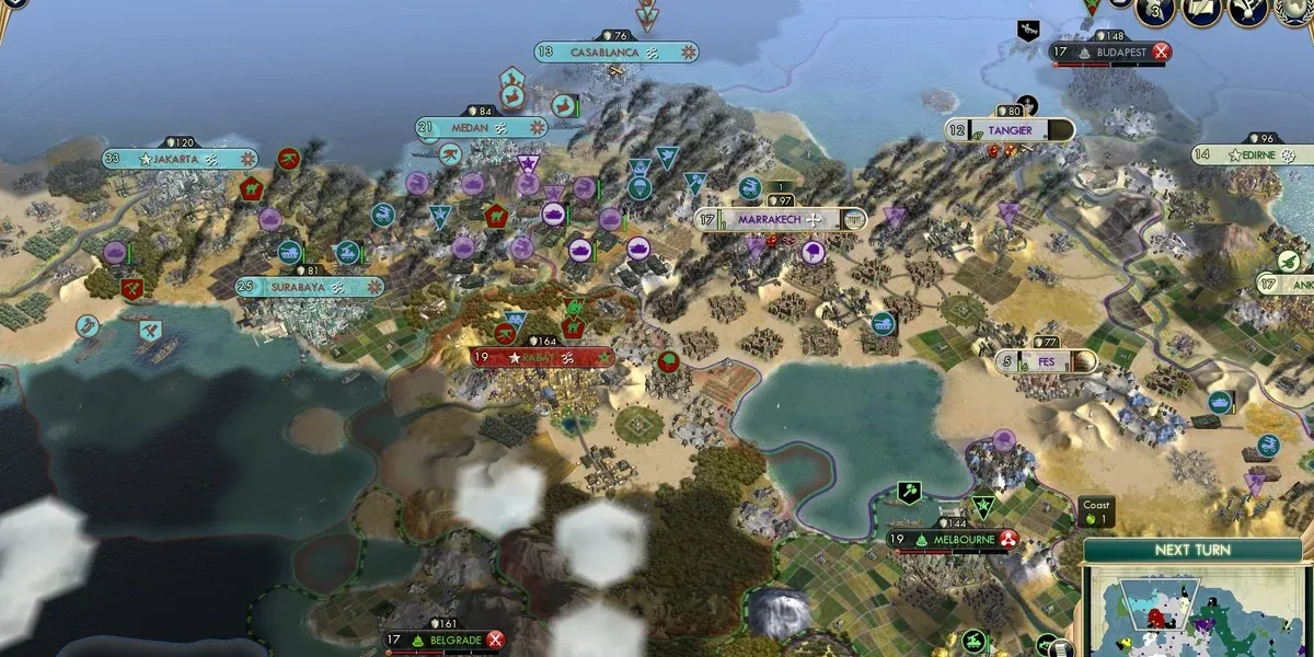 игровая карта в Sid Meier's Civilization 5