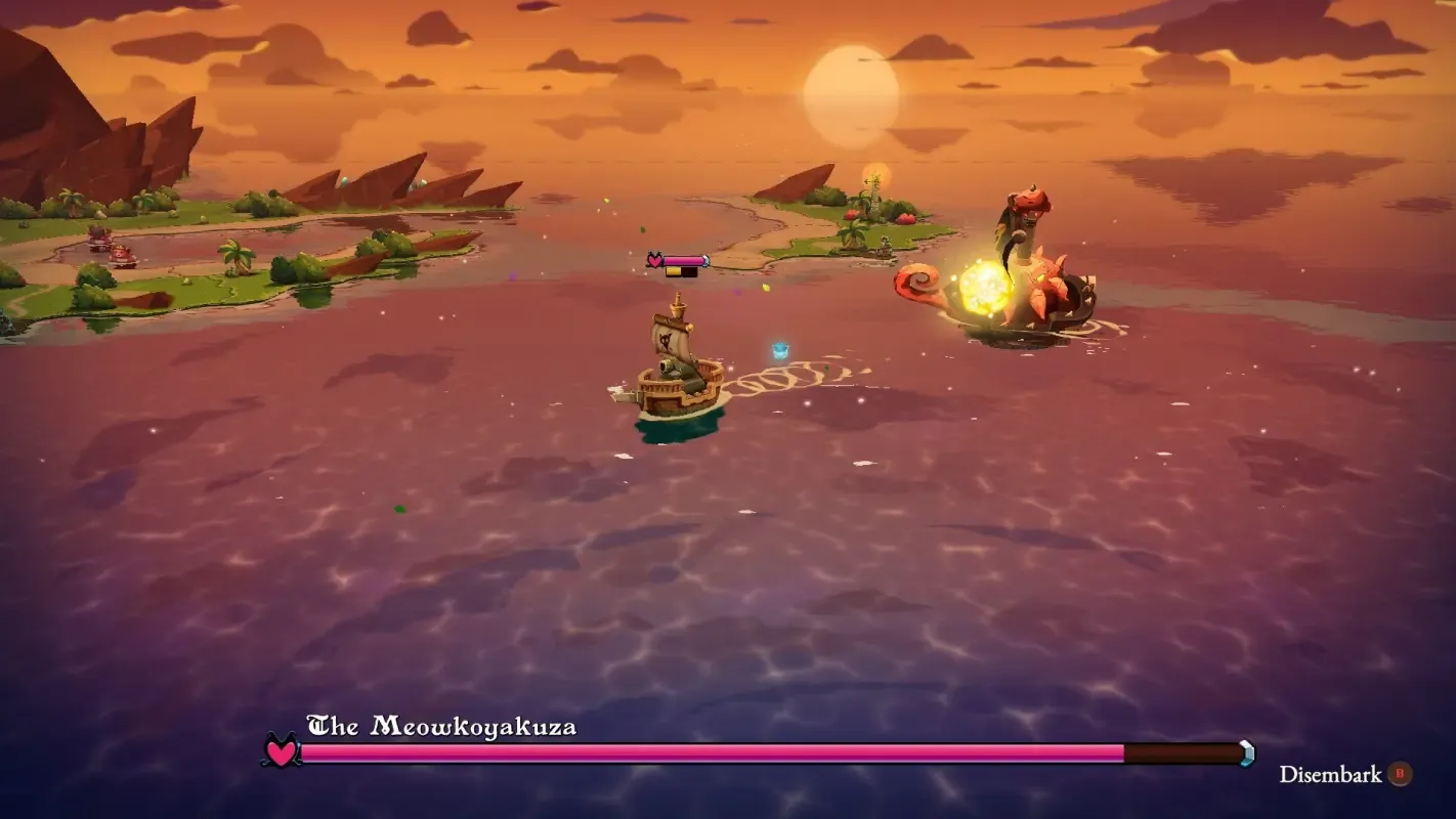 битва с огромной медузой в Cat Quest III
