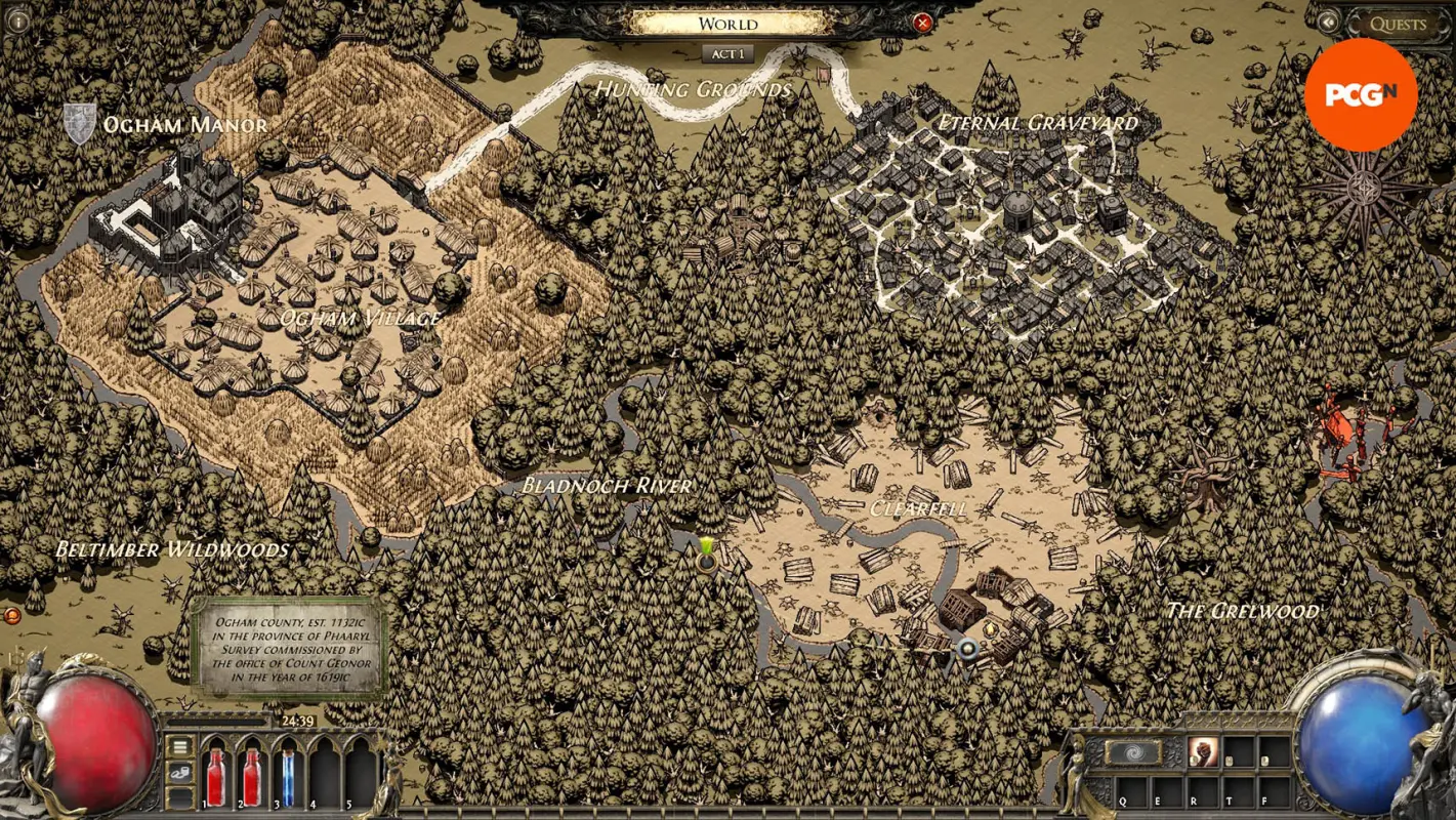 карта в Path of Exile 2 интерфейс