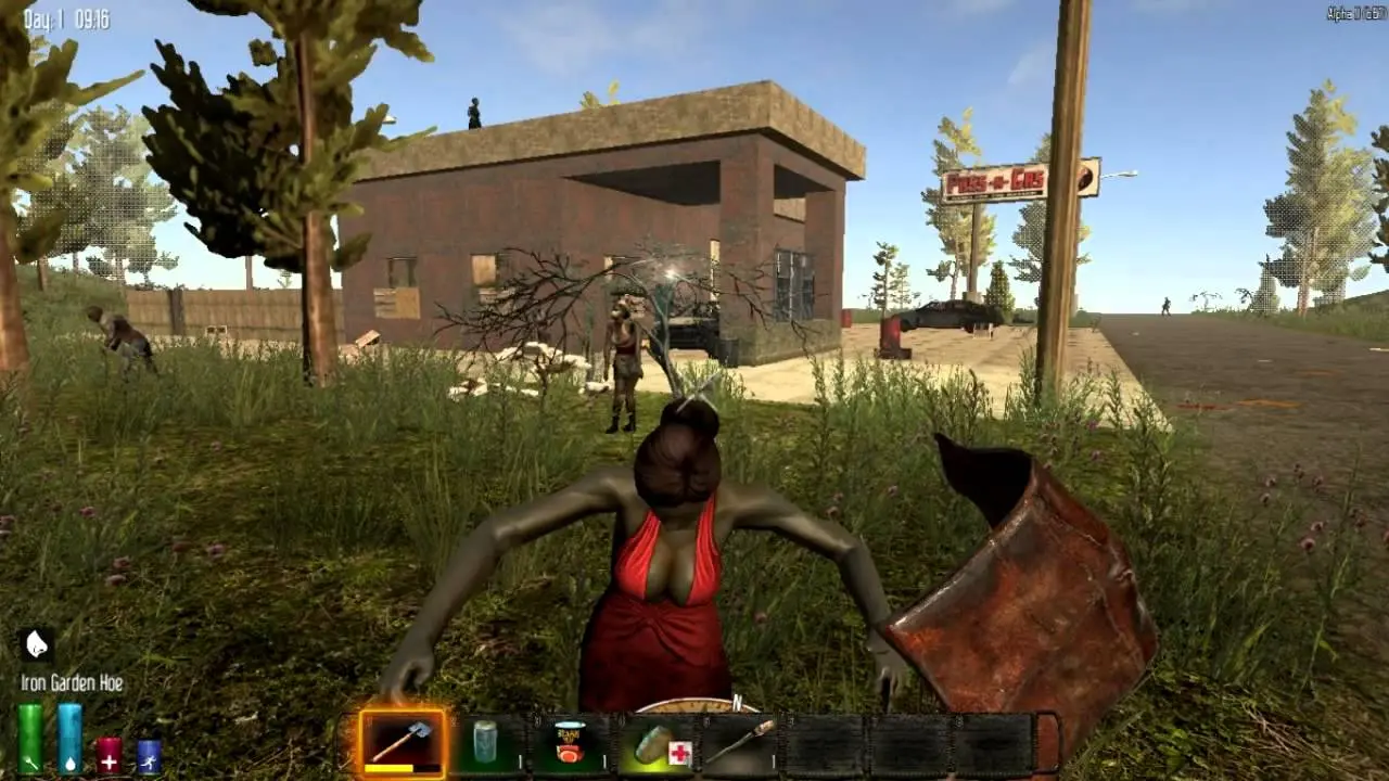 мертвая девушка атакует в 7 Days To Die