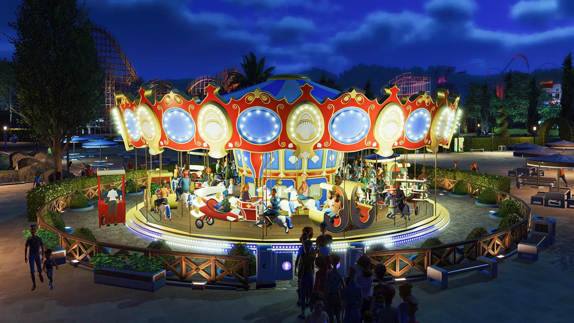 веселая карусель в Planet Coaster 2