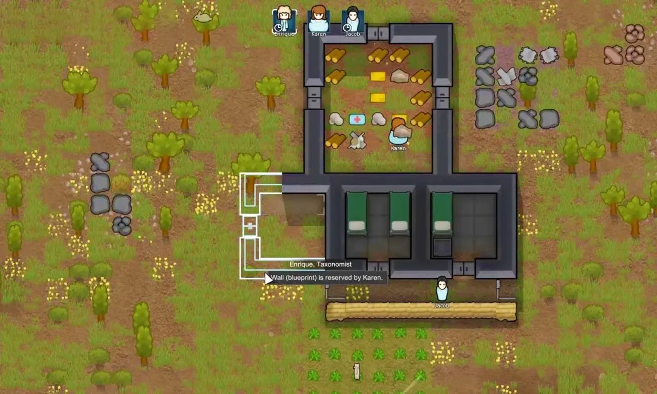 постройка здания в RimWorld геймплей