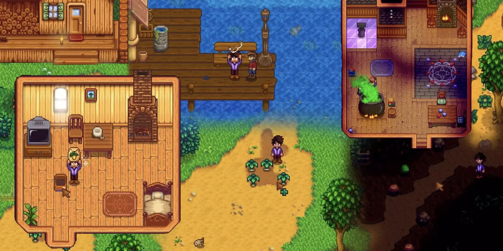 каждый персонаж чем-то занят в Stardew Valley