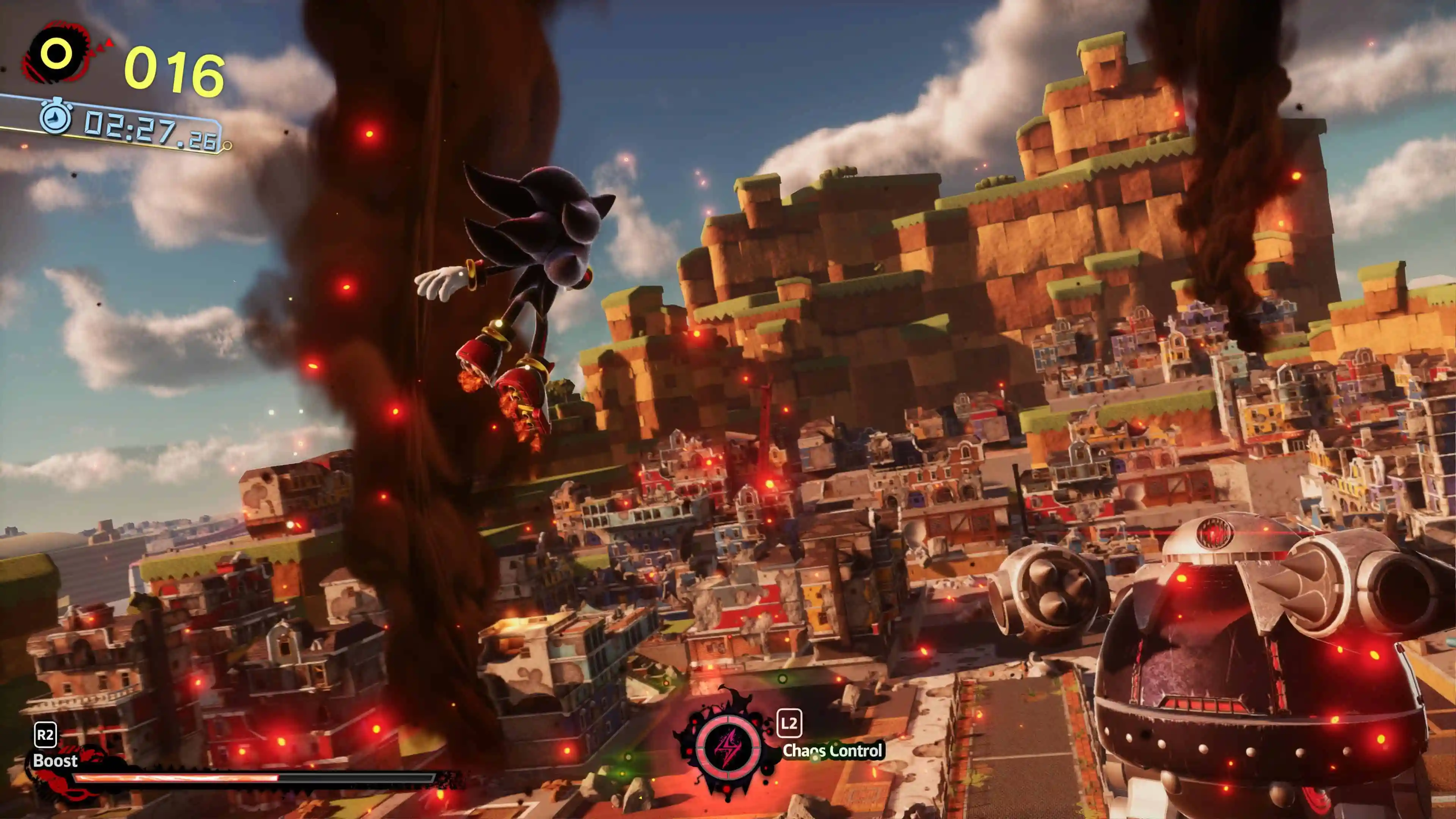 герой над городом в SONIC X SHADOW GENERATIONS