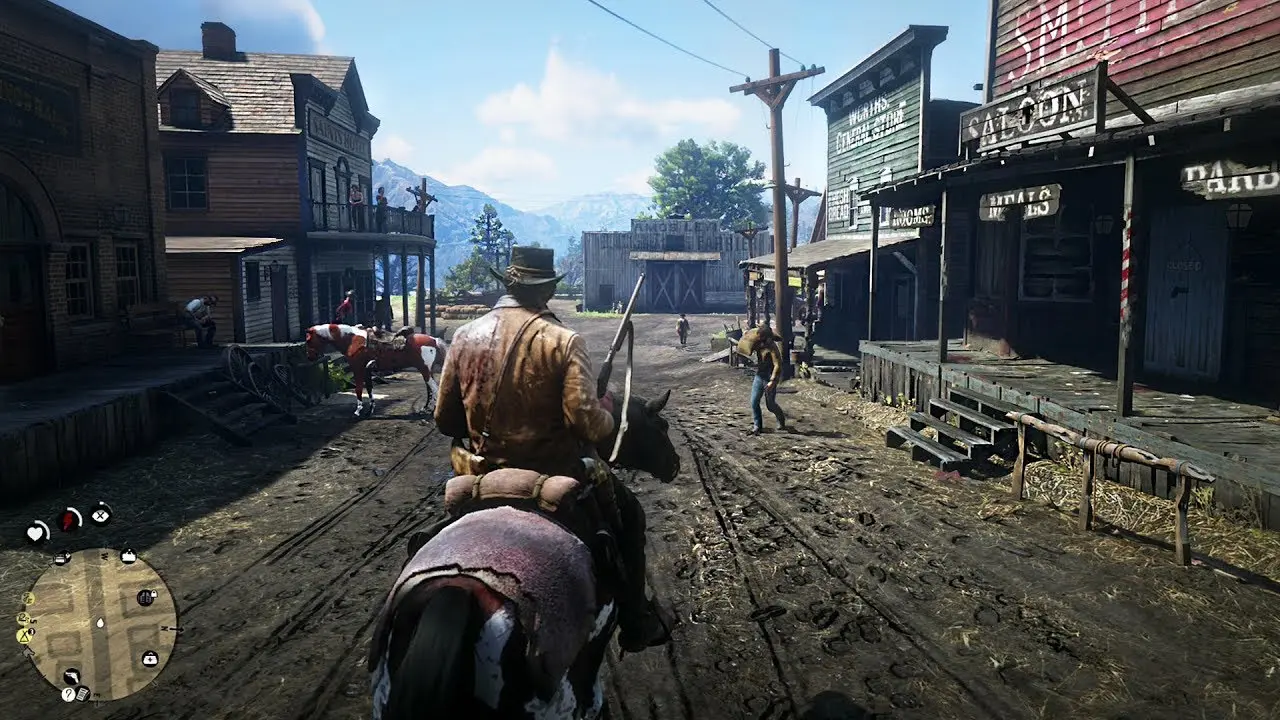 ковбой идет по следу в Red Dead Redemption 2