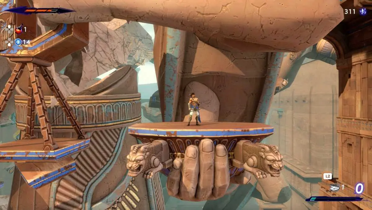 персонаж стоит на древней плите в Prince of Persia The Lost Crown
