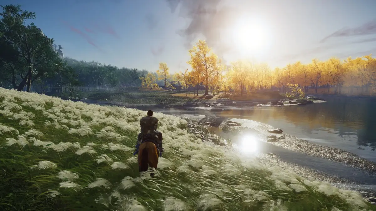 Дзин скачет на лошади в Ghost of Tsushima
