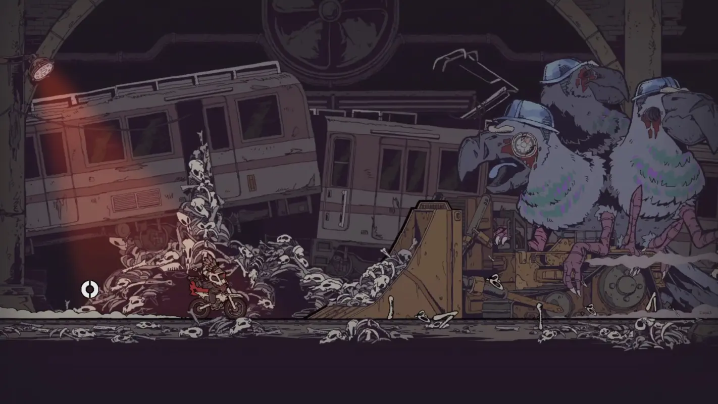 из поезда вываливаются кости в Laika: Aged Through Blood