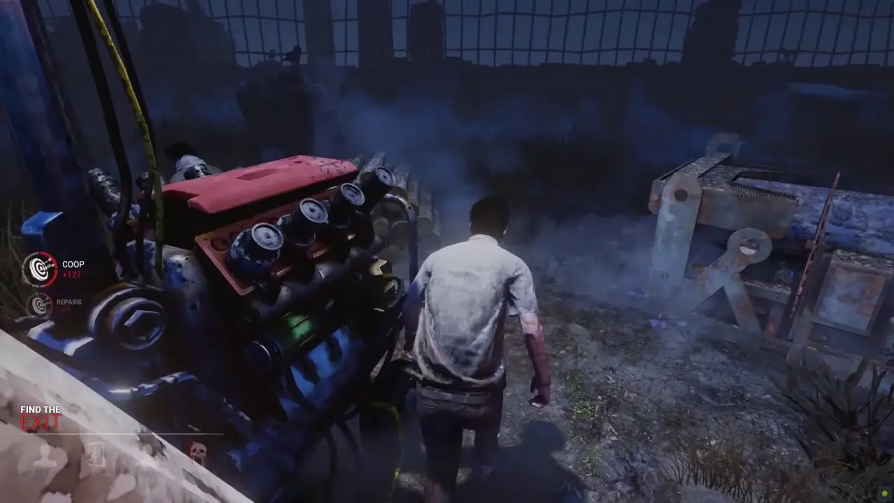 герой стоит у большого двигателя в Dead by Daylight
