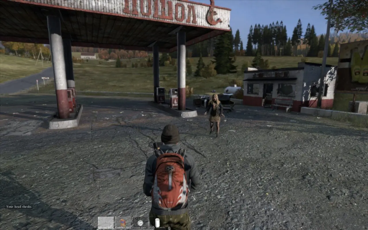 встреча с зомби на заправке в DayZ