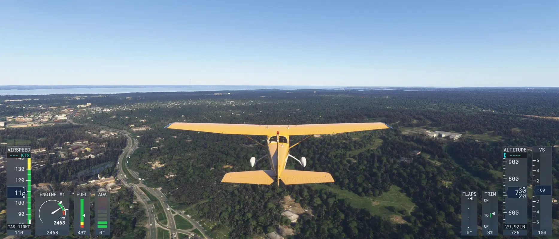 желтый параплан в Microsoft Flight Simulator 2024