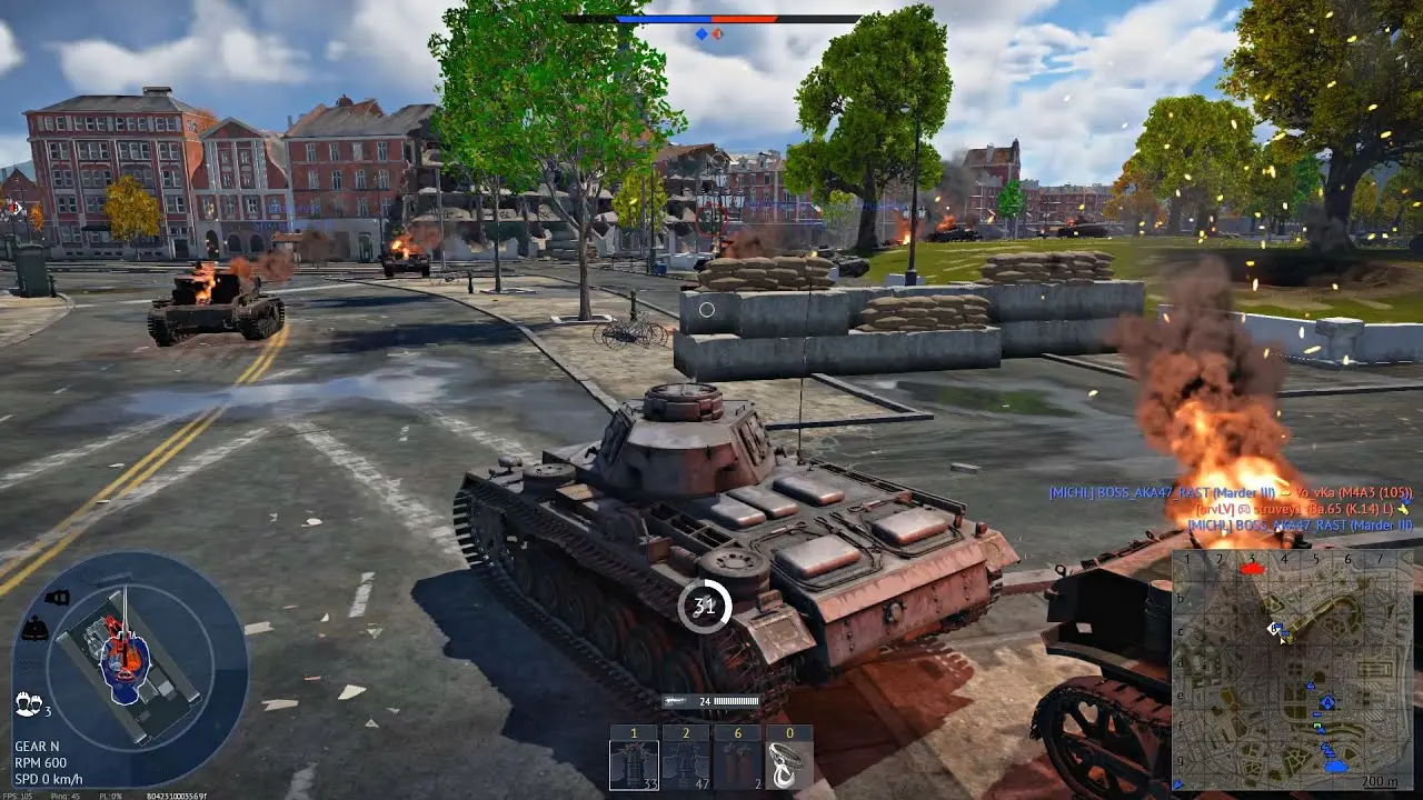 точные попадания по соперникам в War Thunder