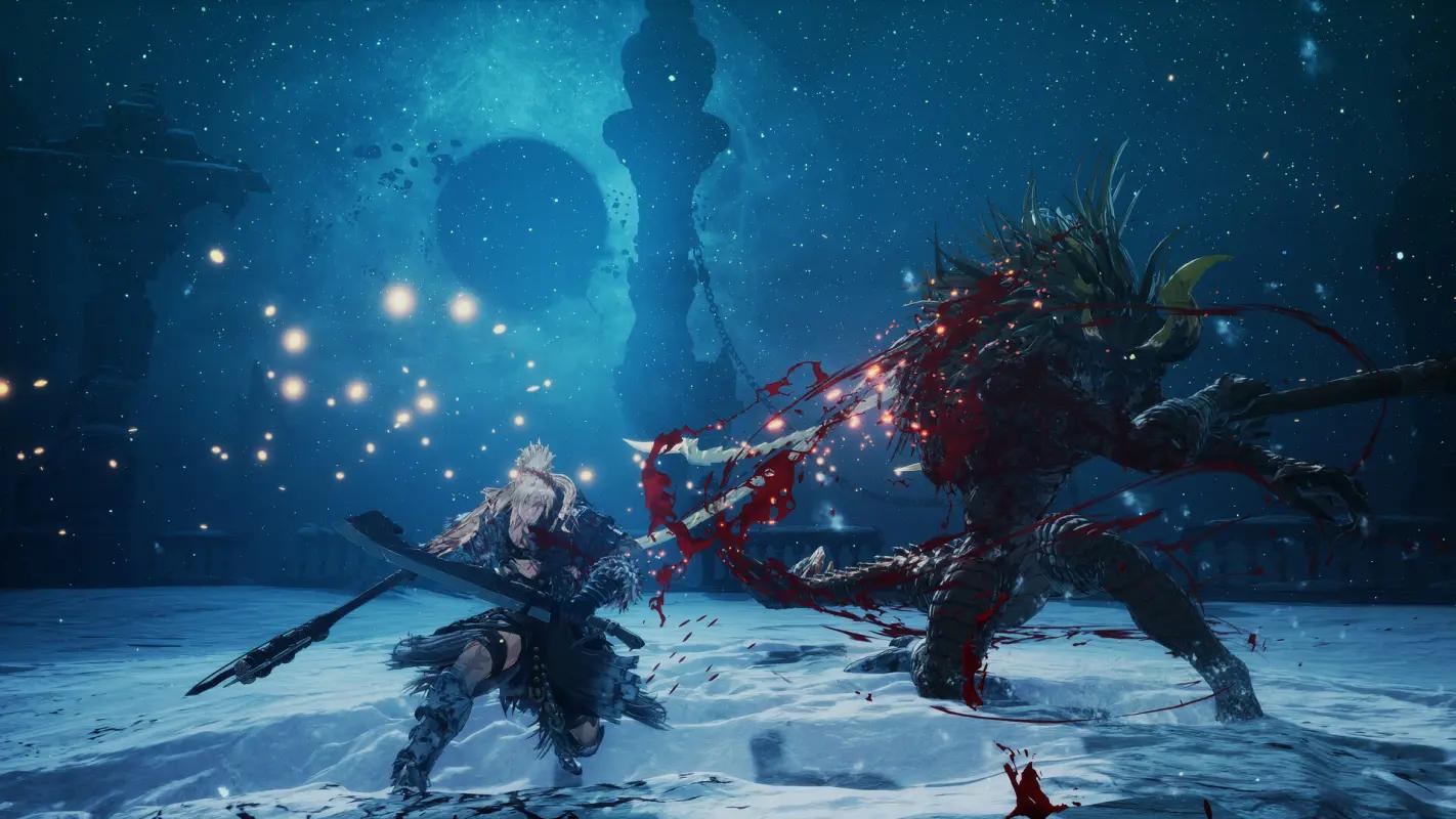 Казан сражается с монстром The First Berserker: Khazan