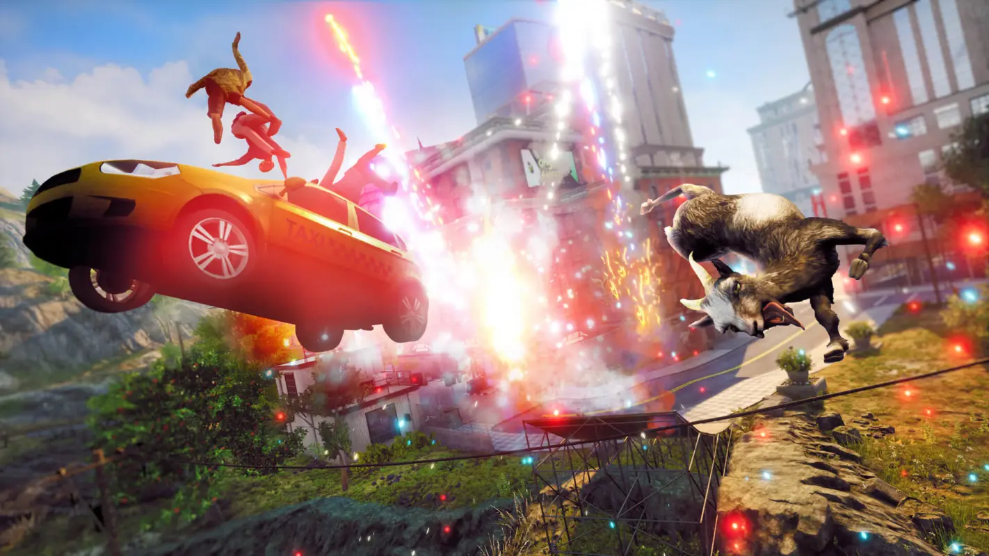 мощный удар рогами в Goat Simulator 3
