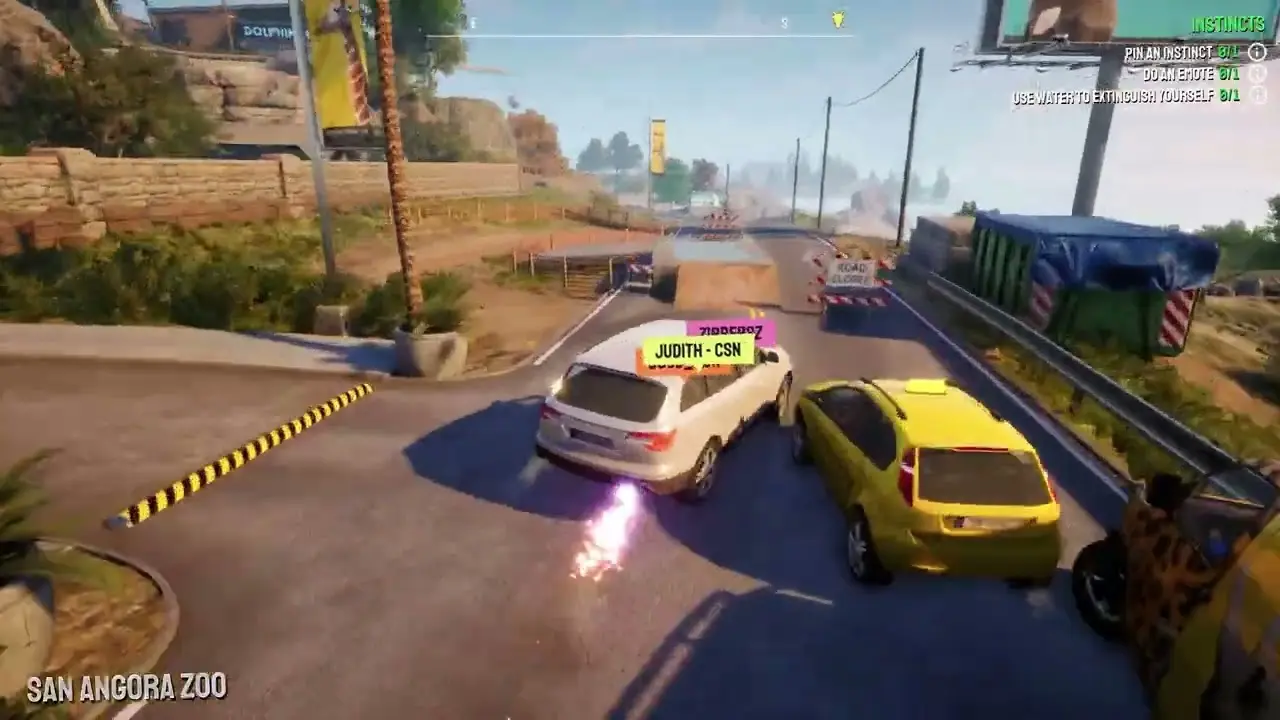 козел едет на машине в Goat Simulator 3