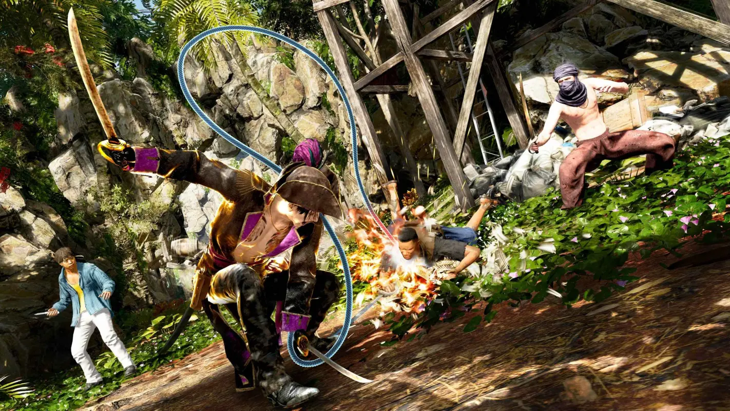 пират не щадит соперников в Like a Dragon: Pirate Yakuza in Hawaii