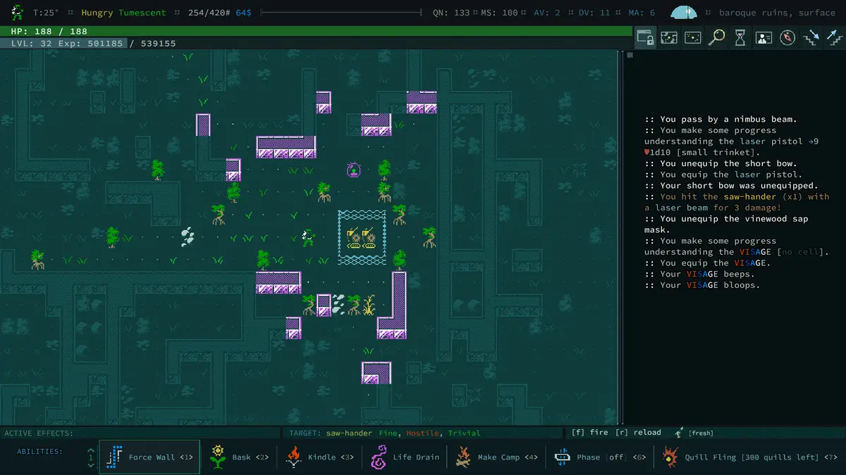 прогресс в Caves of Qud